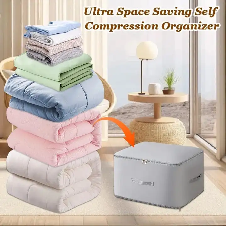 The Space-Saving Self Compression Organizer: Double Your Storage in Seconds!