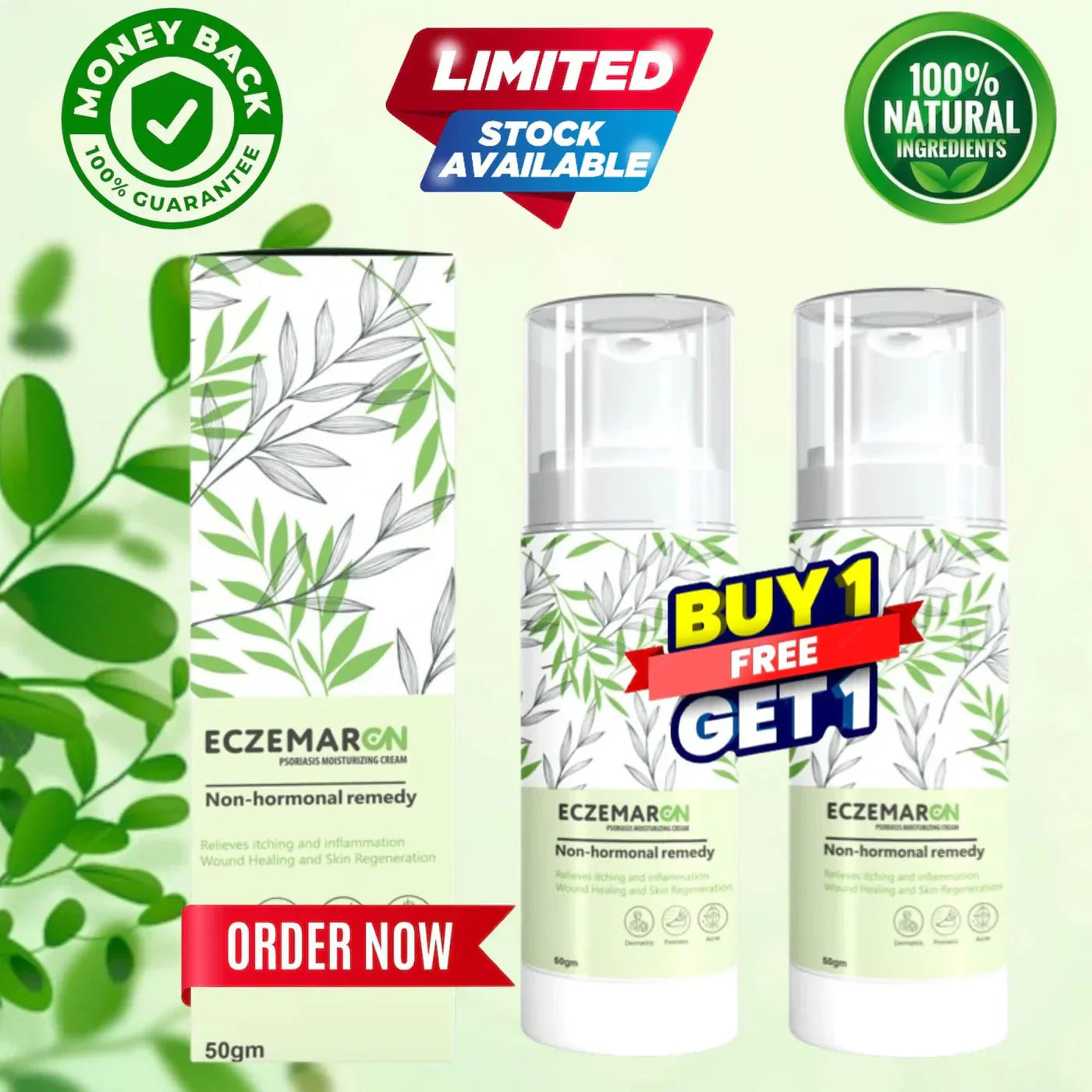 Eczemaron Anti Fungal Cream with Free Pain Relief Spray | Buy 1 Get 1 Free