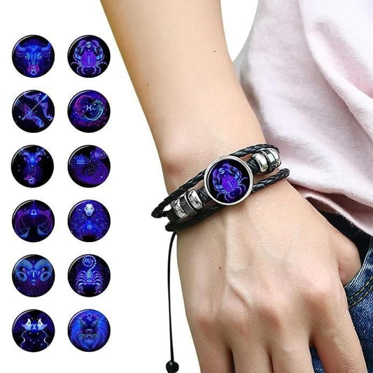 Horoscope Signs Astrology Leather Bracelet