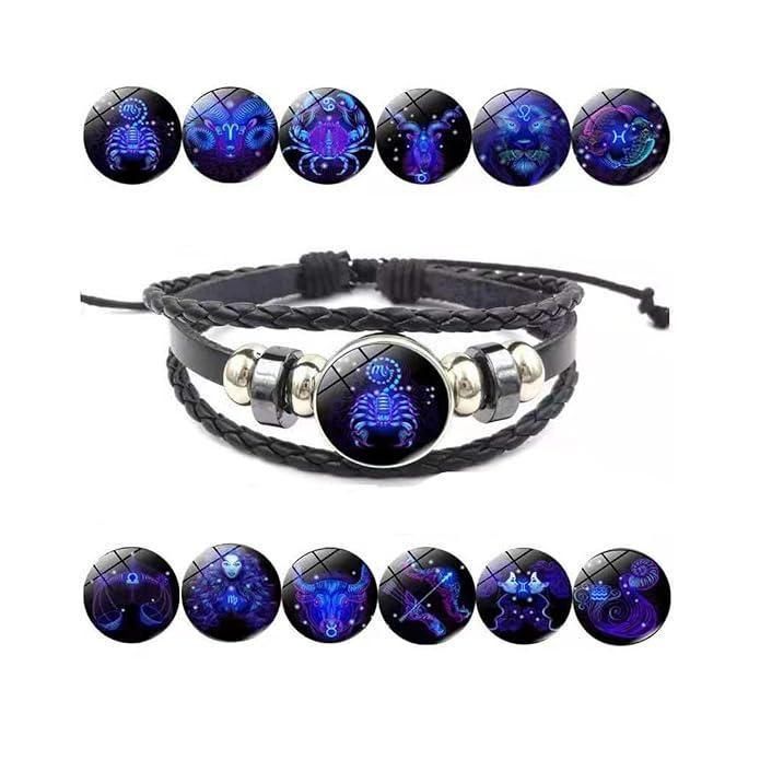 Horoscope Signs Astrology Leather Bracelet