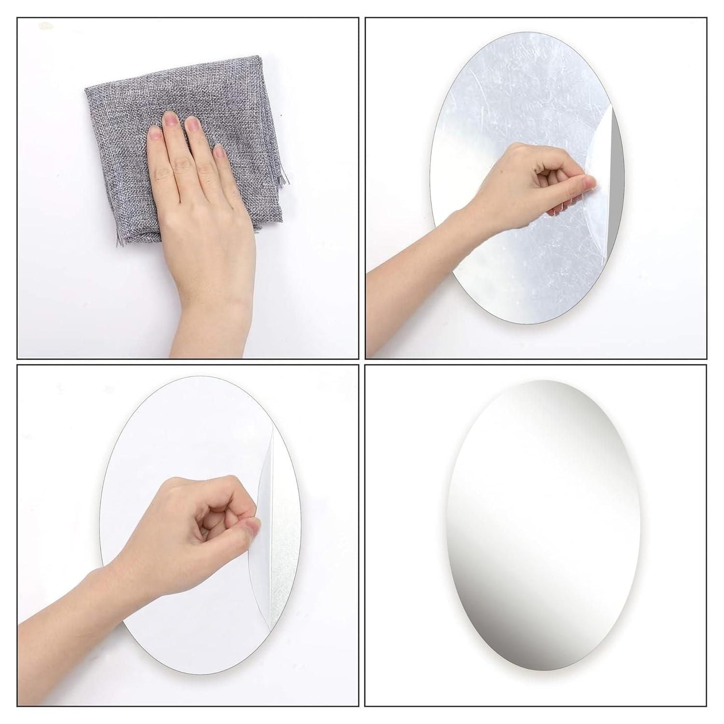 Acrylic Unbreakable Wall Mirror Set - Oval & Square Shapes - Buy 1 Get 1 Free! 🔥