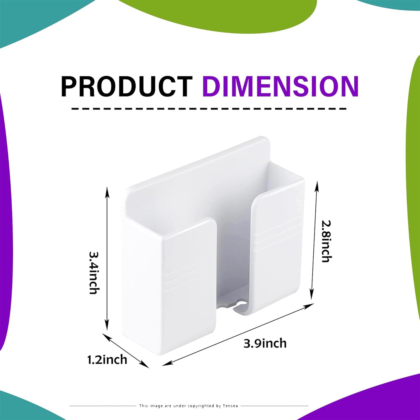 Tensea ABS Mobile Phone Charging Stand,Multi-Functional Storage Holder,Bedside Fixed Rack,Bedroom,Office Accessories,Acrylonitrile Butadiene Styrene,White 01,Portable Electronic Devices,9.9x3x8.6 cm