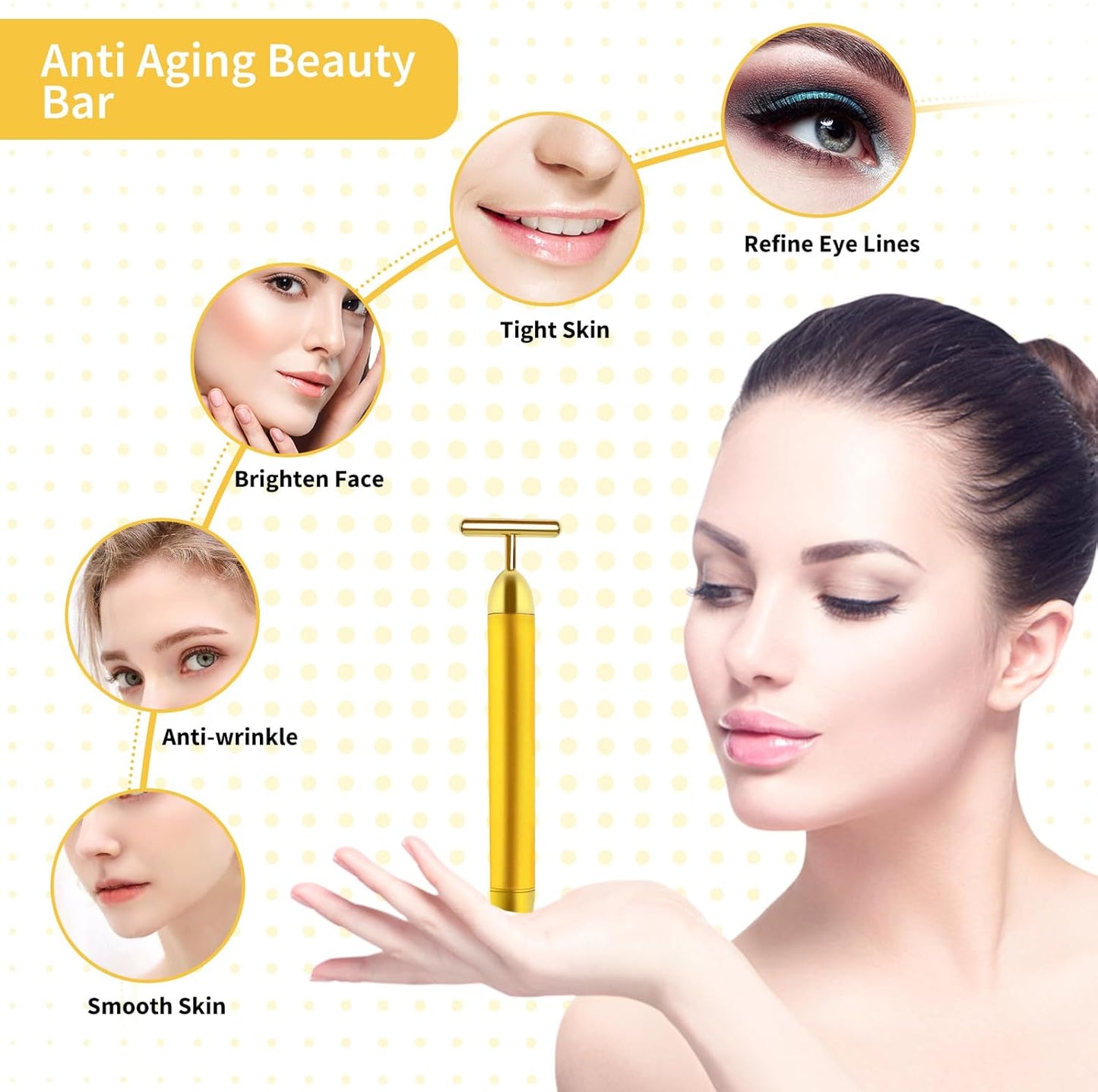 24K Gold Facial Massage Electric Roller | 🔥FLAT 61% OFF SALE🔥