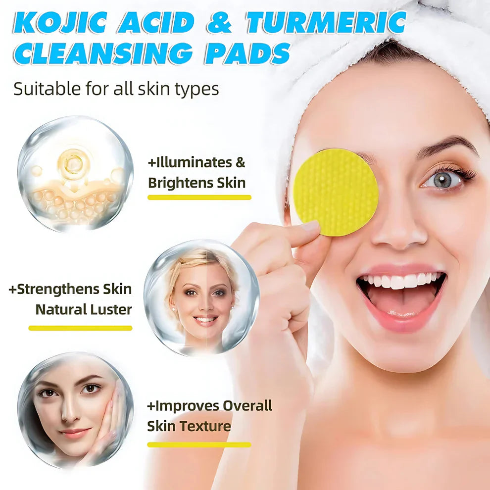 GlowWipe™ - Turmeric & Kojic Acid Cleansing Pads (Buy 1 Get 1 Free🔥) Limited Time Offer🔥🔥